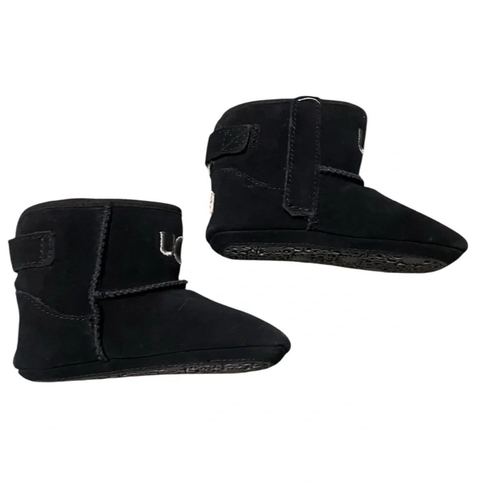 Ugg‎ Jessie Crib Toddler Toasty Warm Sheepskin Winter Boots Black Size 0/1